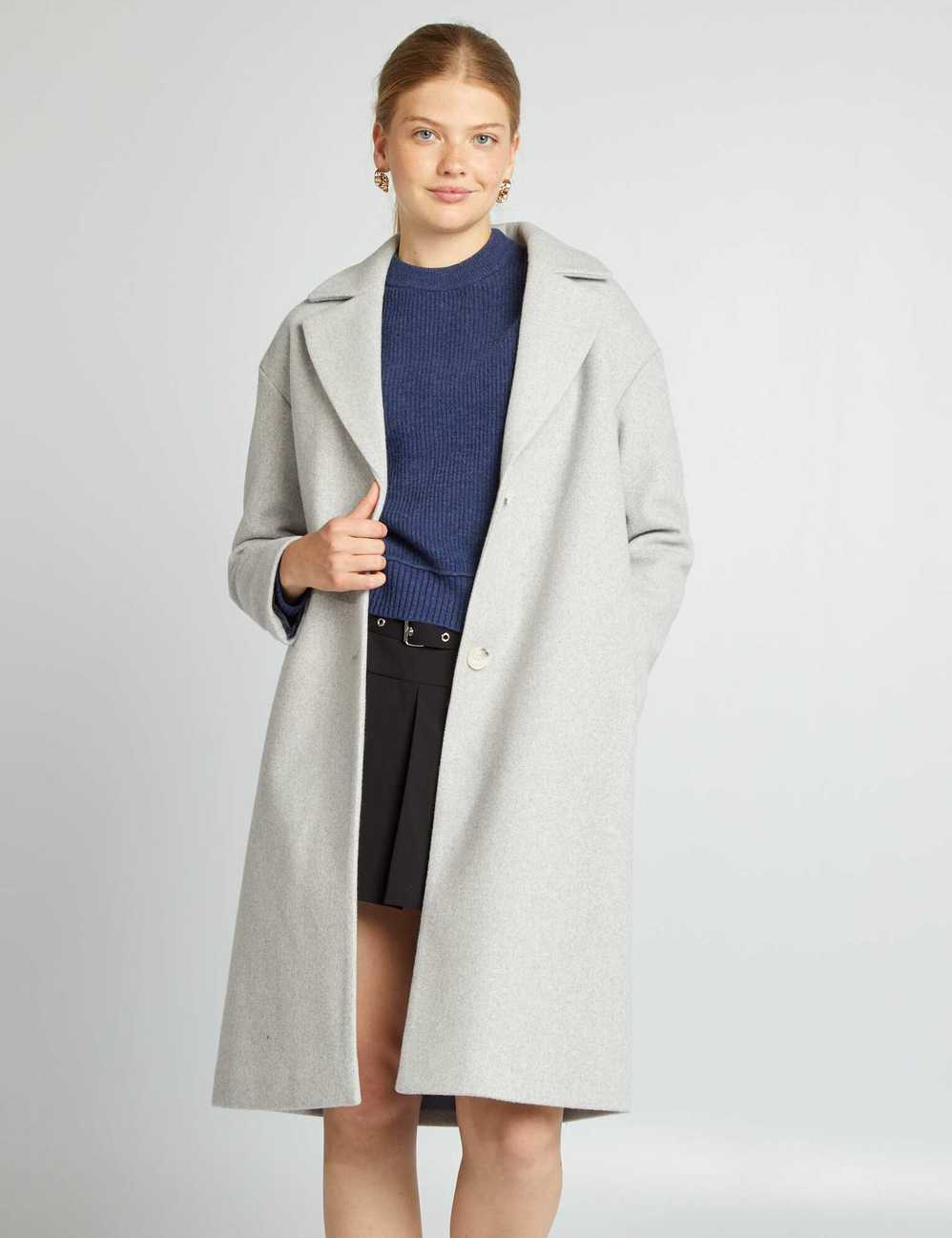 Long wool-style coat