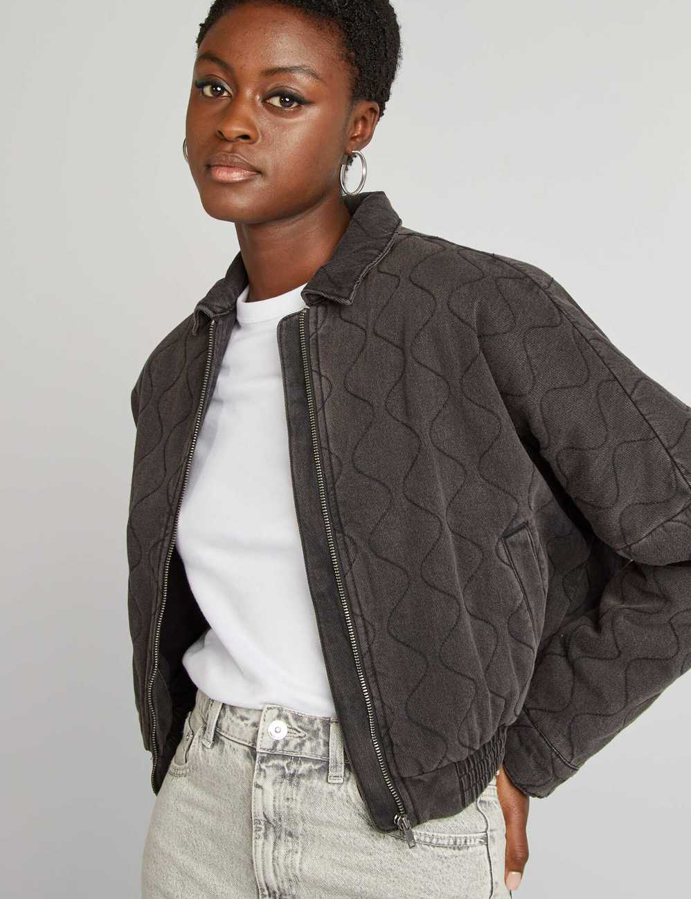 Fancy quilted denim jacket